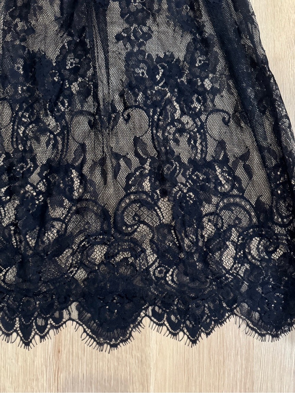 Womens Black Lace Midi Skirt - Picture 2 of 2